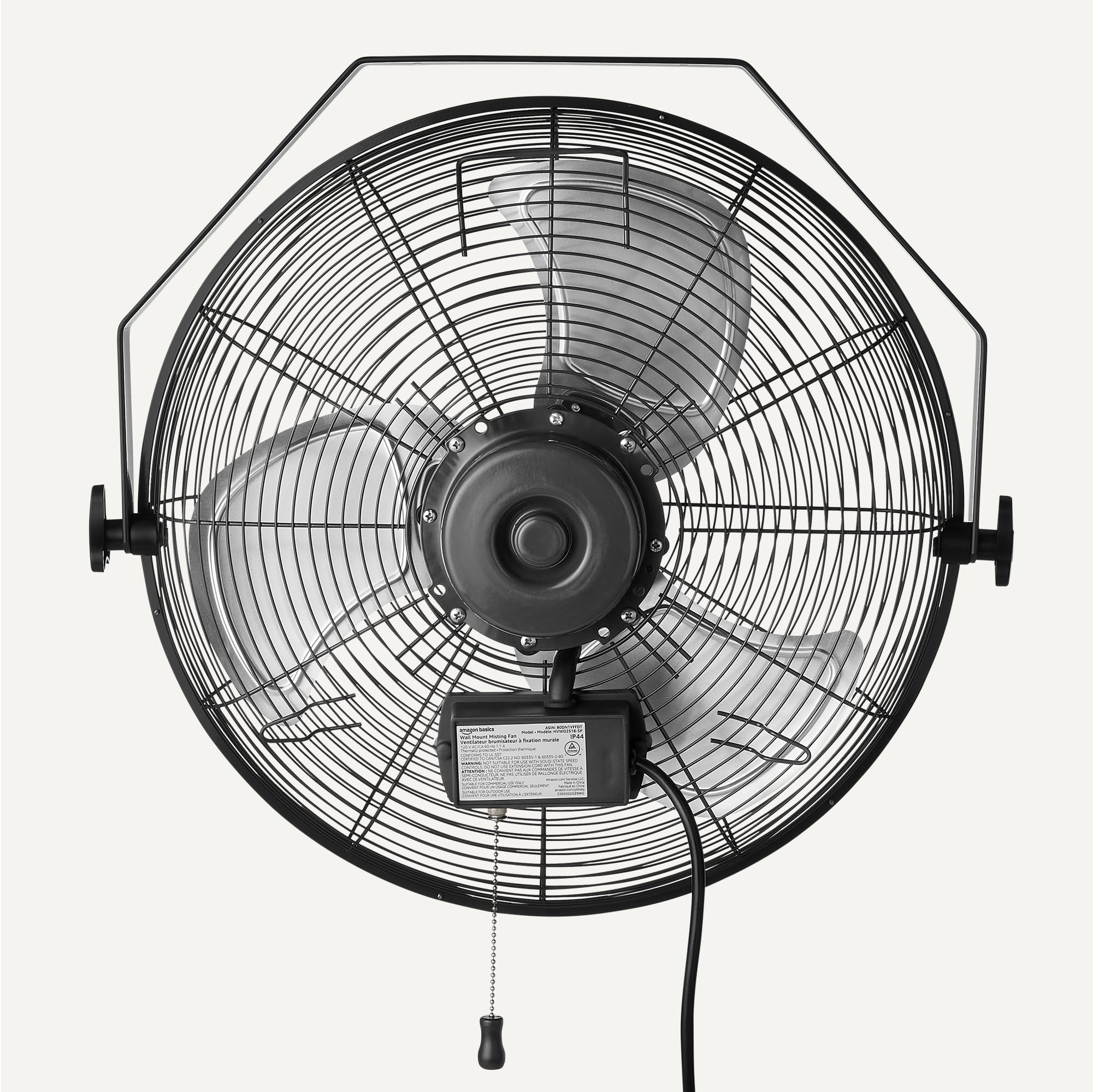 Amazon Basics mounted on wall with tilt demonstrating targeted airflow
