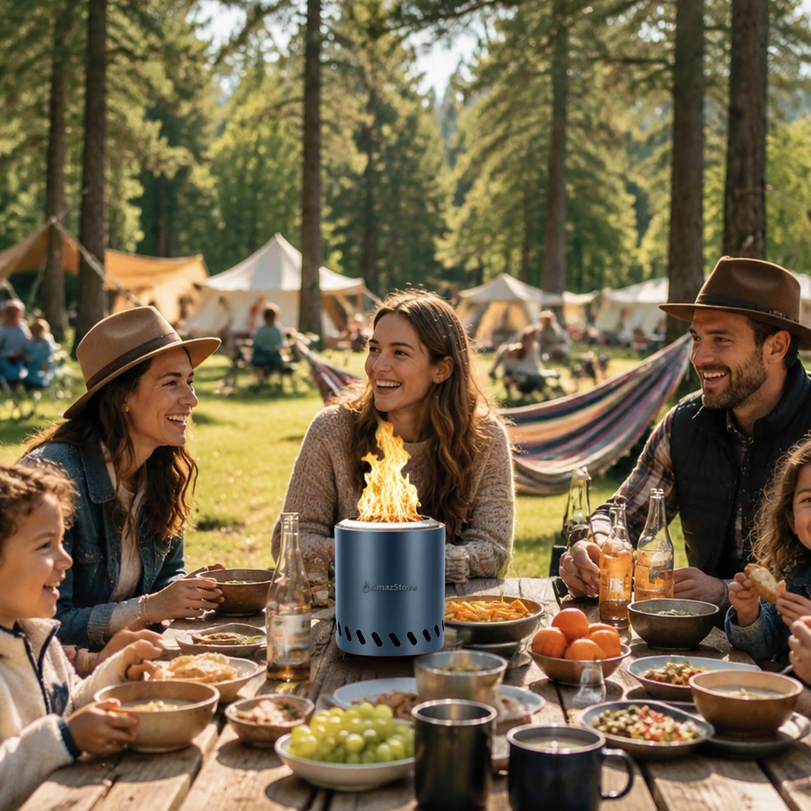 AmazStove ashtray cleaning detail showing straightforward maintenance and quick cleanup