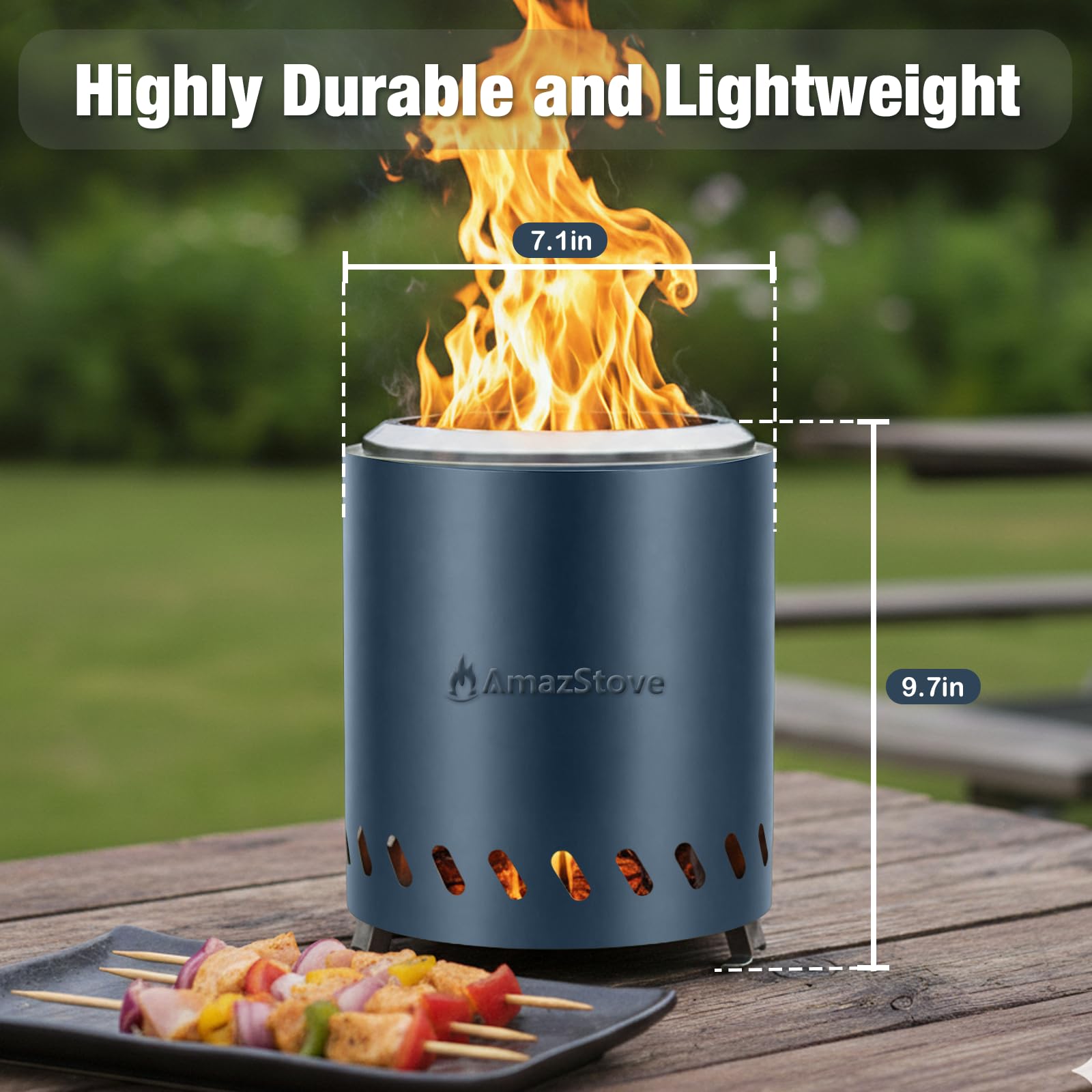 AmazStove close-up stainless steel finish highlighting durable corrosion resistance