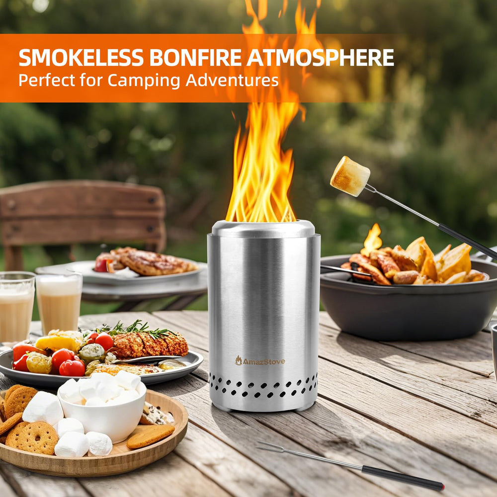 AmazStove close-up of 304 stainless steel surface highlighting durable finish