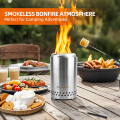 AmazStove close-up of 304 stainless steel surface highlighting durable finish