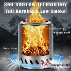 AmazStove close-up of 304 stainless steel construction for long-lasting use