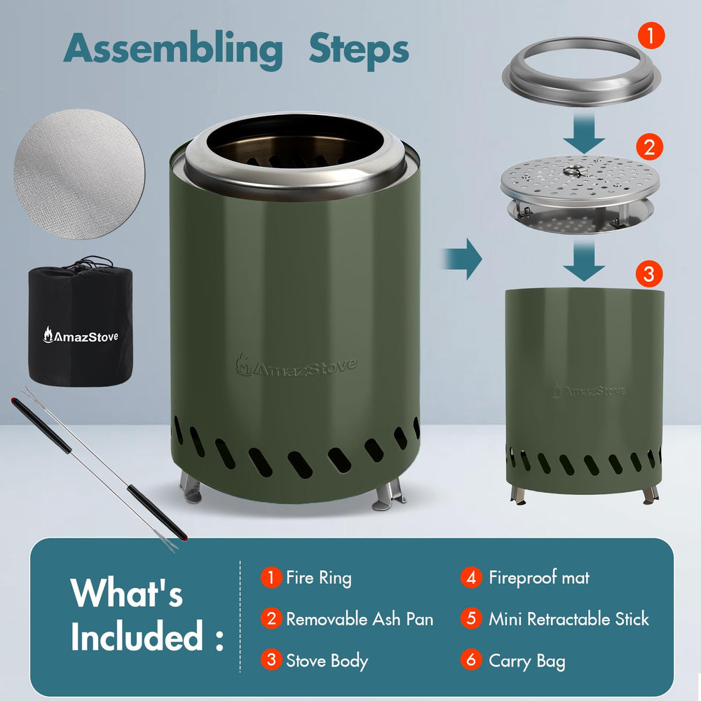 AmazStove on backyard table at dusk creating cozy social atmosphere