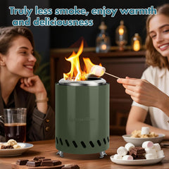 AmazStove side profile next to included travel bag for easy transport