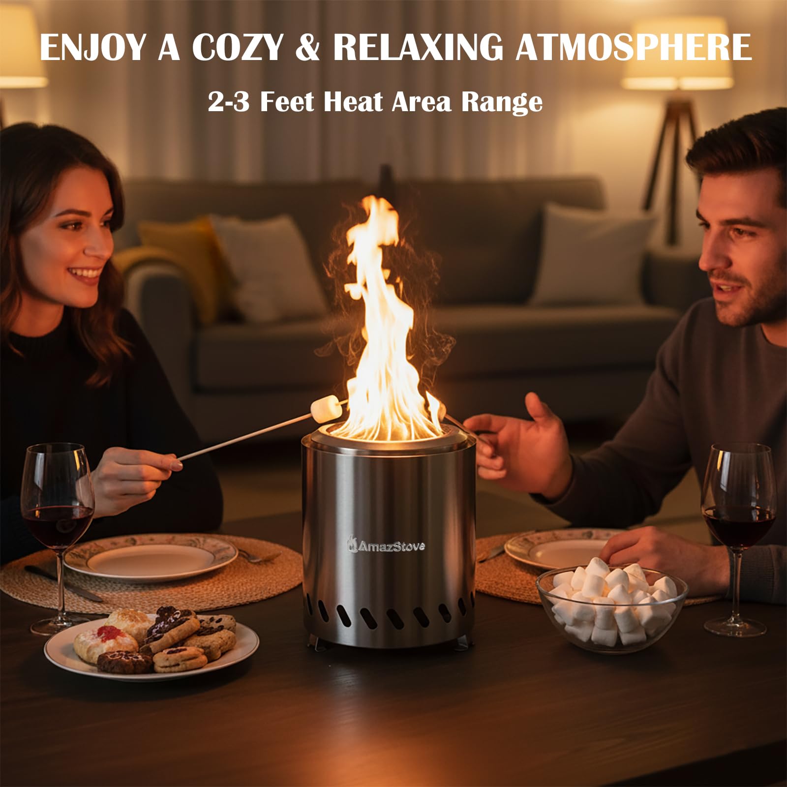 AmazStove next to hand showing scale and easy portability for travel