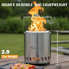 AmazStove top bowl loaded with wood pellets demonstrating generous capacity
