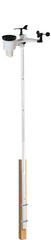 Ambient Weather pole front view showing galvanized mast and secure mounting benefits