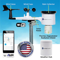 Ambient Weather close-up of sensor array showing durable construction benefit