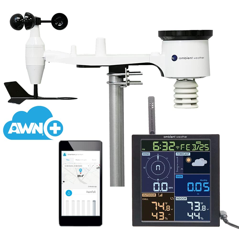 Ambient Weather sensor array close-up displaying multi-sensor accuracy outdoors
