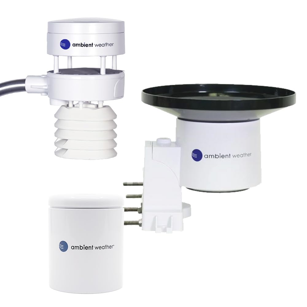 Ambient Weather WS-5000 front view showing full station and benefits of comprehensive monitoring