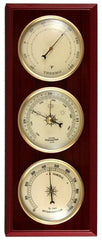 Ambient Weather YG315 front view showing three dials and cherry finish for elegant monitoring