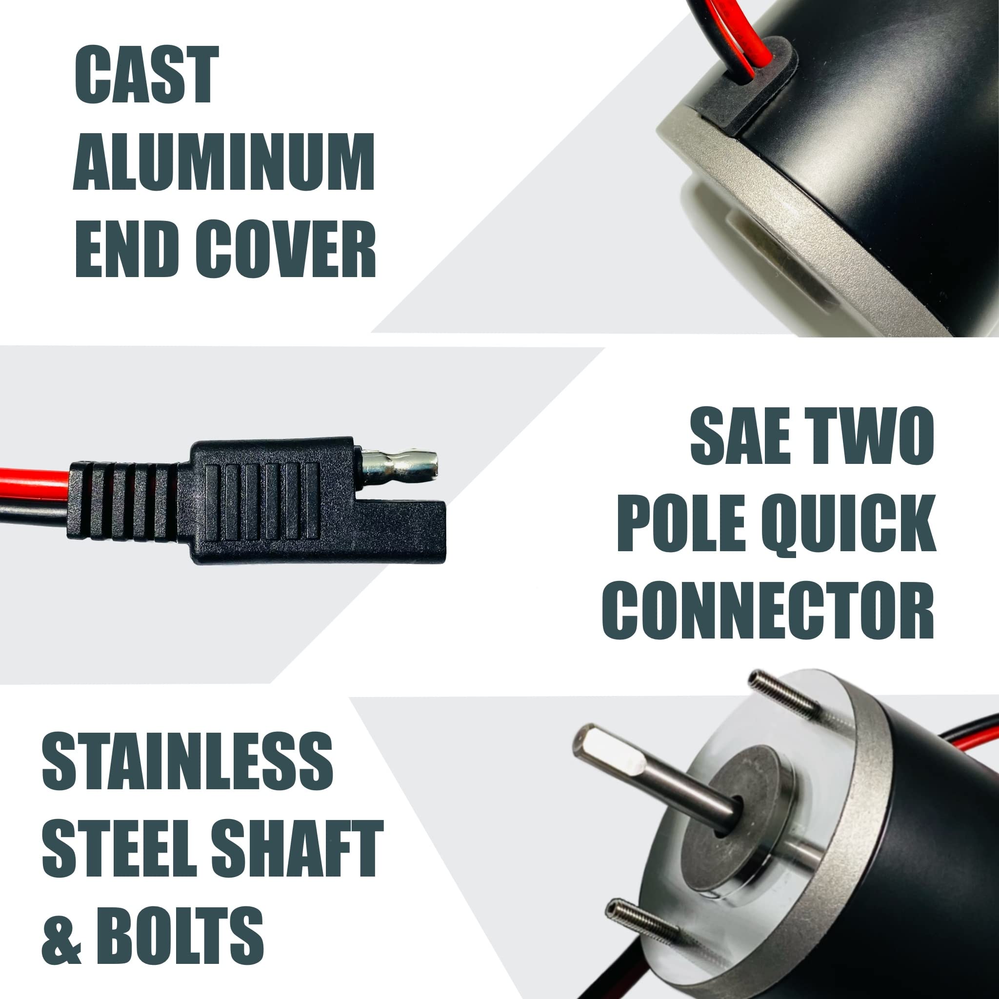AMBITIONMOTOR shaft and gear detail displaying durable construction and torque