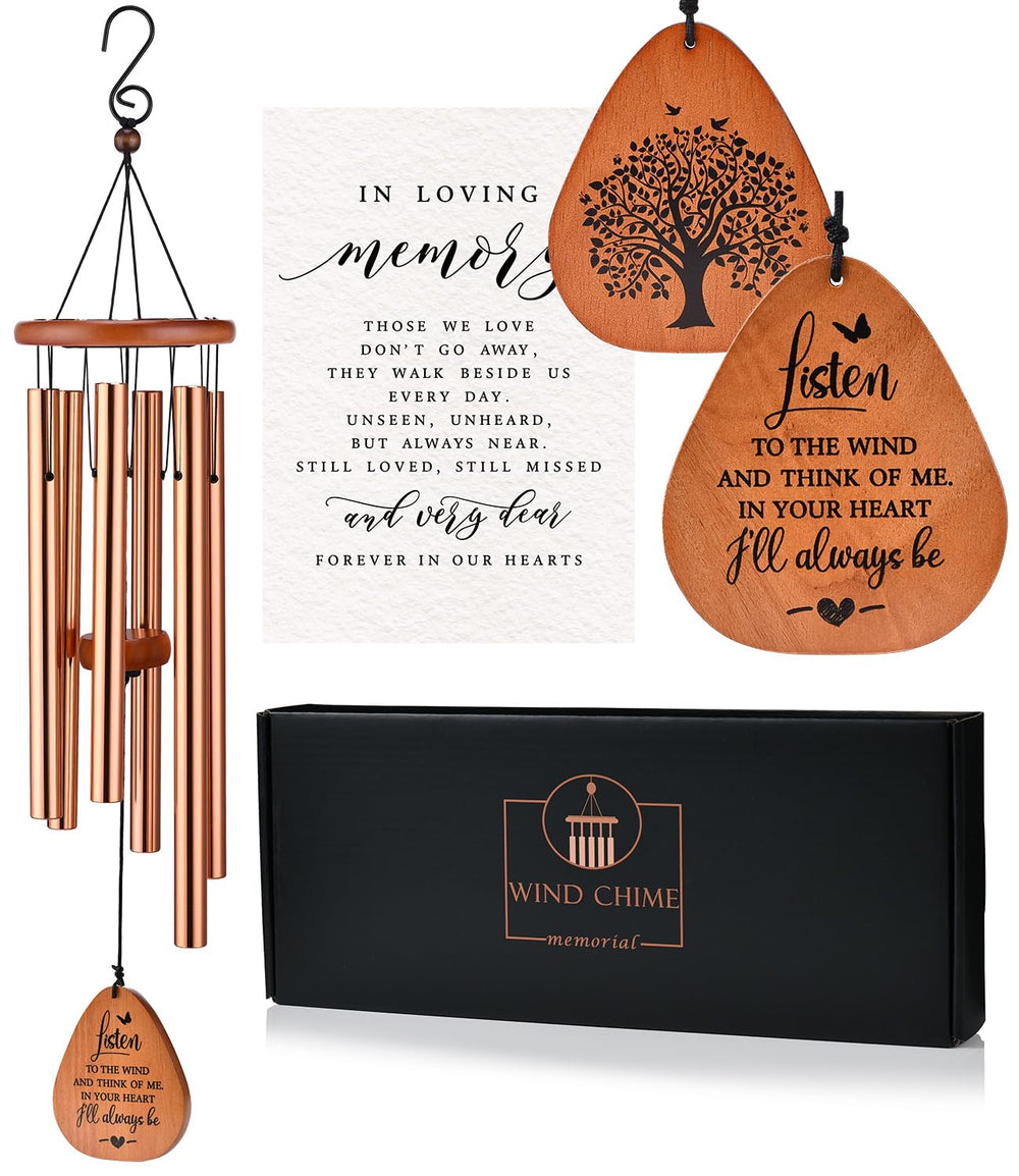 AMBOBE boxed memorial wind chime packaging showing elegant gift presentation and protection