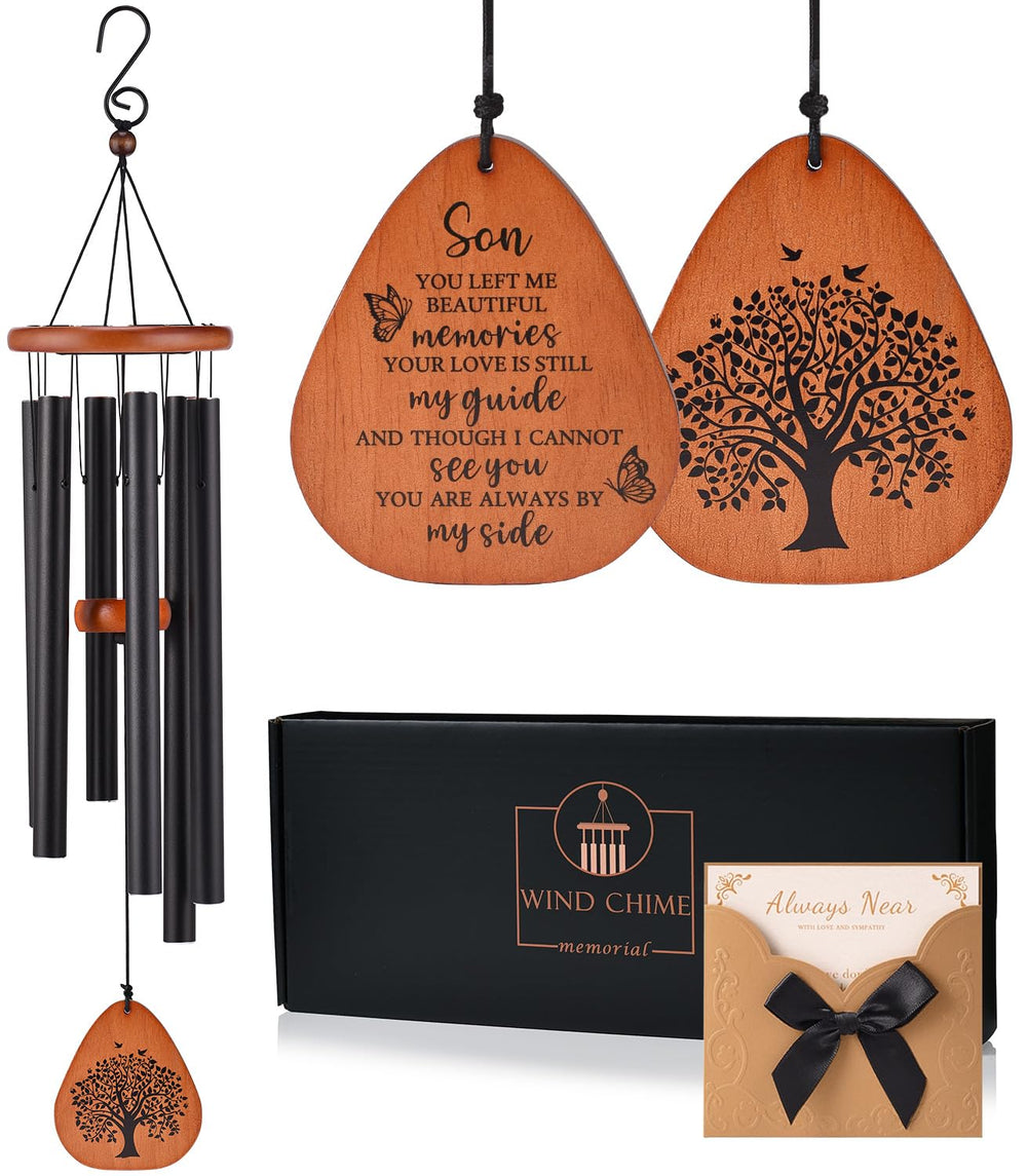 AMBOBE front view of wind chime in box showing ready-to-gift presentation