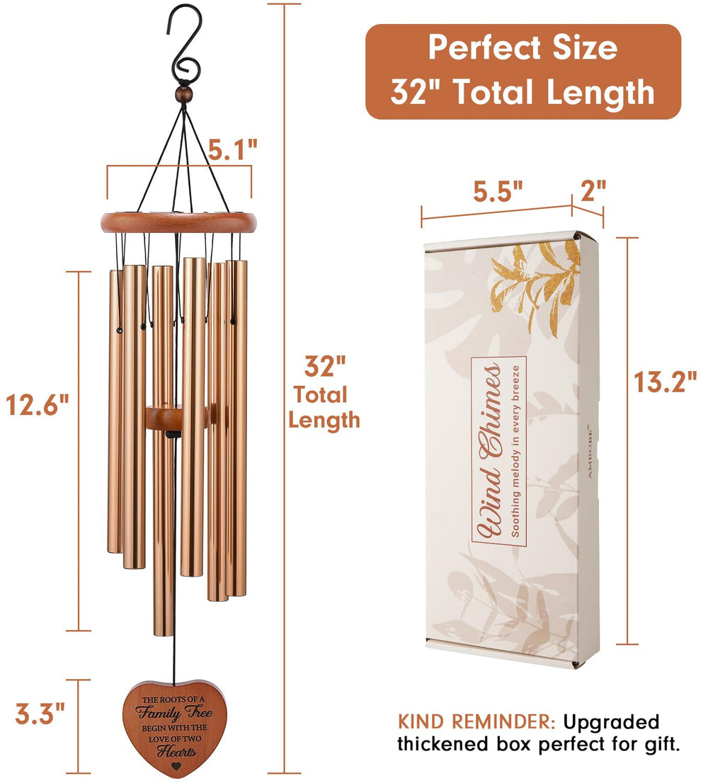 AMBOBE wind chime hanging on patio adding calming ambiance
