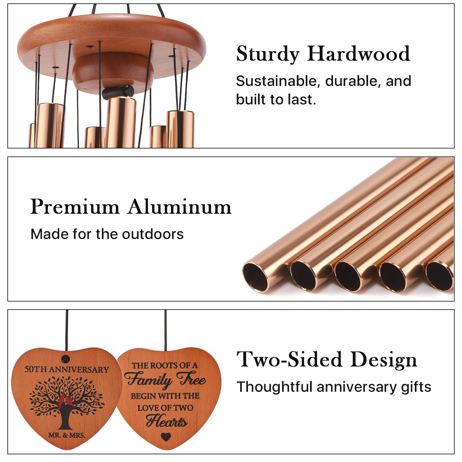 AMBOBE rose-gold aluminum tubes close view highlighting melodic tone