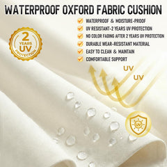AMCATON reinforced tie straps securing cushion to chaise lounge frame