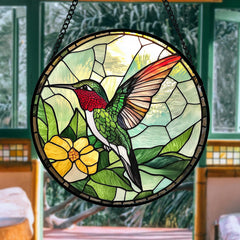 AMDERVEN suncatcher in window daylight casting colorful highlights benefit