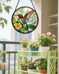 AMDERVEN hummingbird side profile showing sturdy metalwork and hang loop