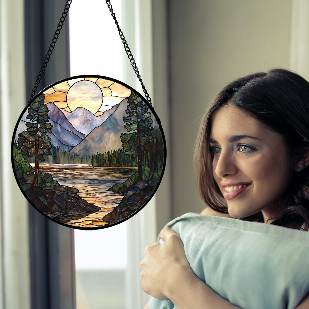 AMDERVEN hanging in window with natural light creating bright, warming atmosphere