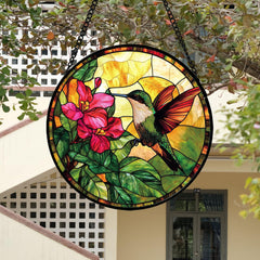 AMDERVEN suncatcher in window casting colorful light across room for warm ambiance benefit