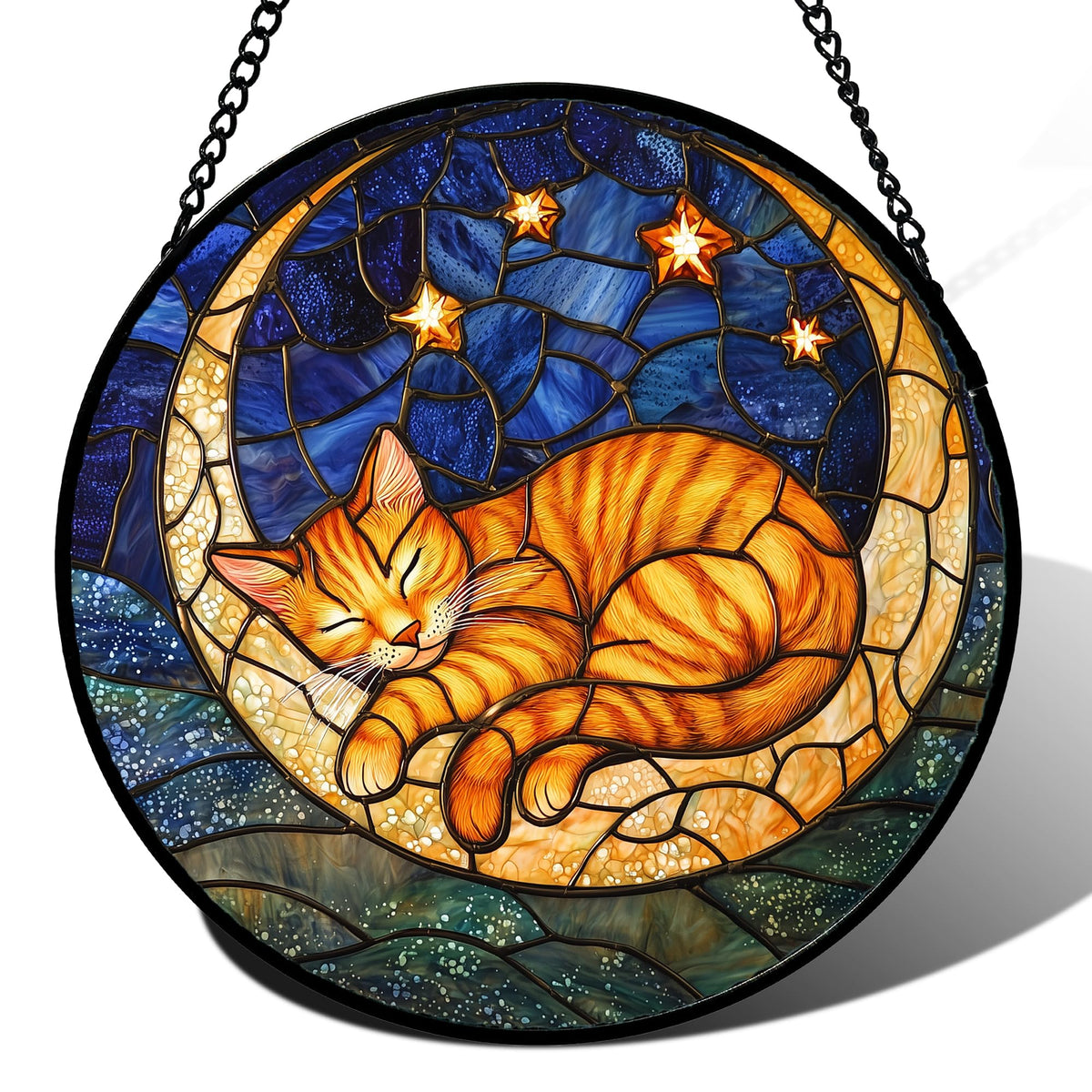 AMDERVEN front view showing orange cat moon design and vibrant colors