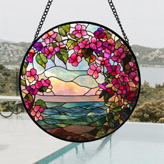 AMDERVEN suncatcher hanging in a window casting colorful light to brighten room