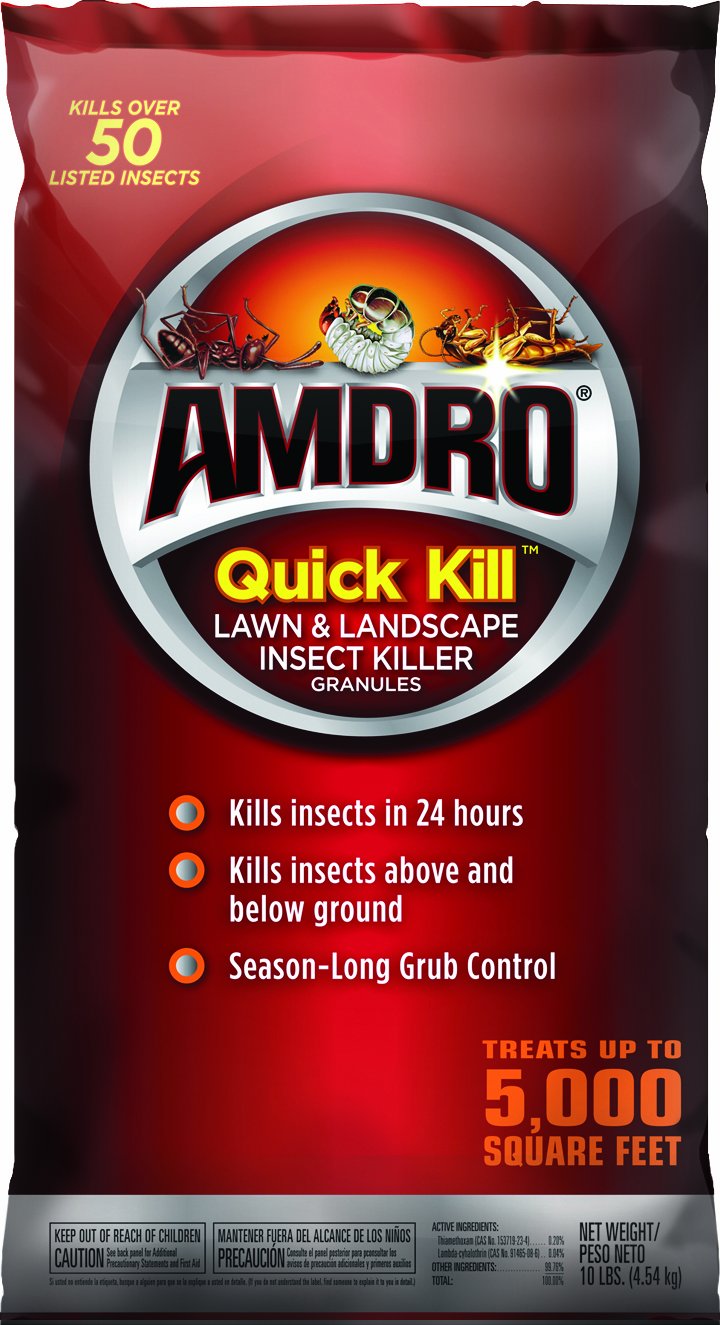 Amdro quick kill front packaging shows 10 lb bag and fast insect control