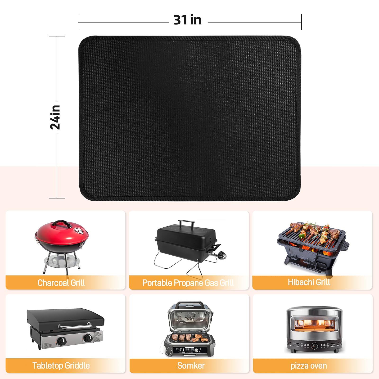 Amerbro mat on table with ruler showing 31x24 inch size for proper fit