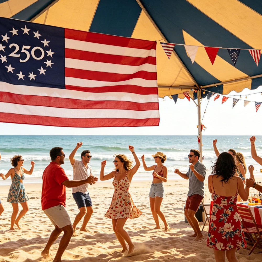 Generic comparison of 4x6 flag on pole showing size reference benefit: easy-to-understand scale