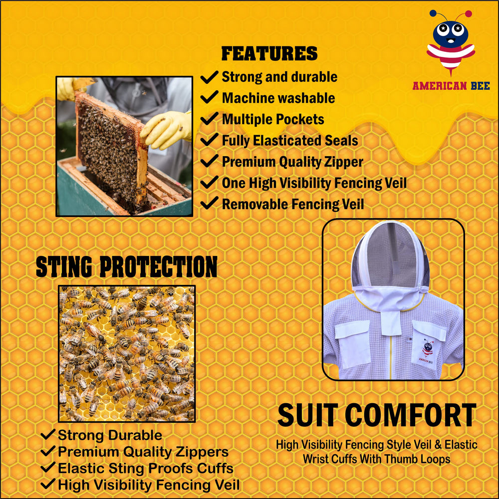 American Bee glove pair attached for hand protection and dexterity