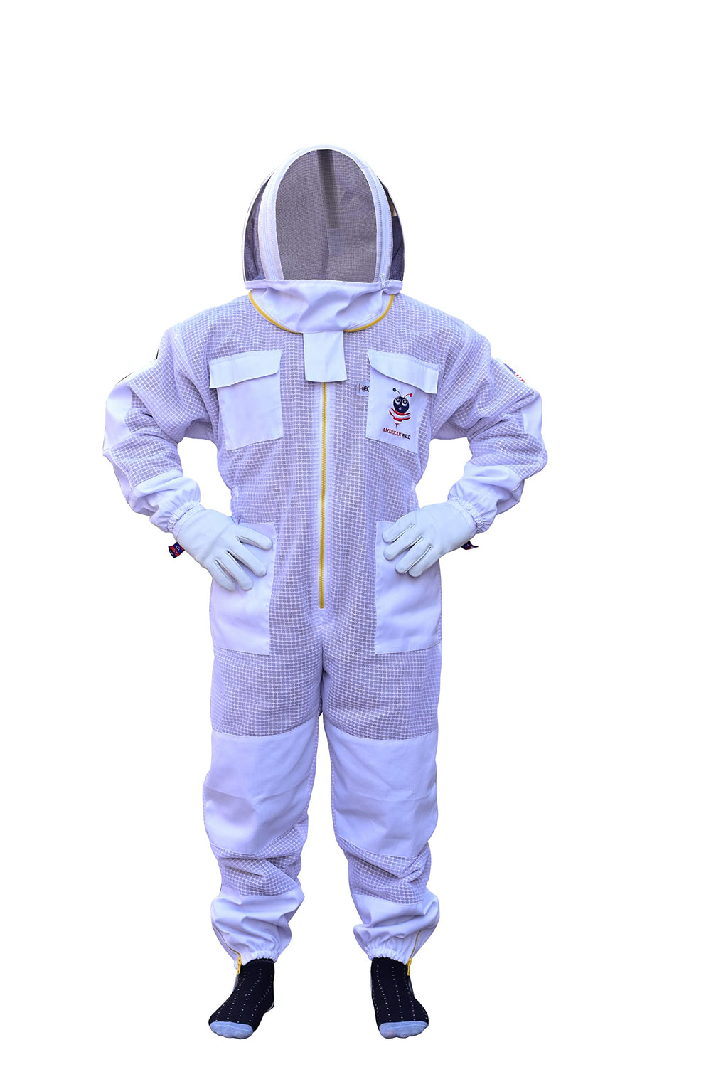 American Bee fencing veil closeup with clear visibility and facial protection