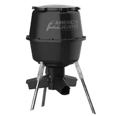 American Hunter front view of hopper showing durable polymer and weather protection benefits