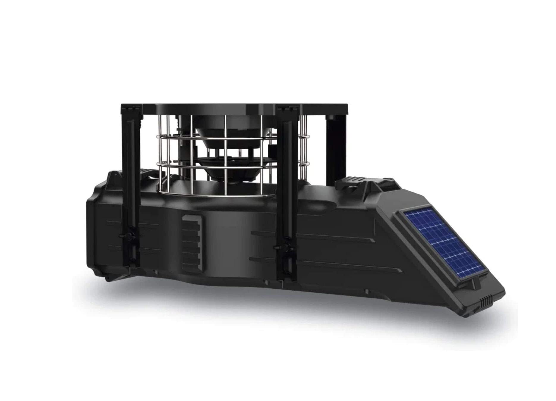 American Hunter Sunslinger front view showing mounted spin plate and solar panel, durable performance