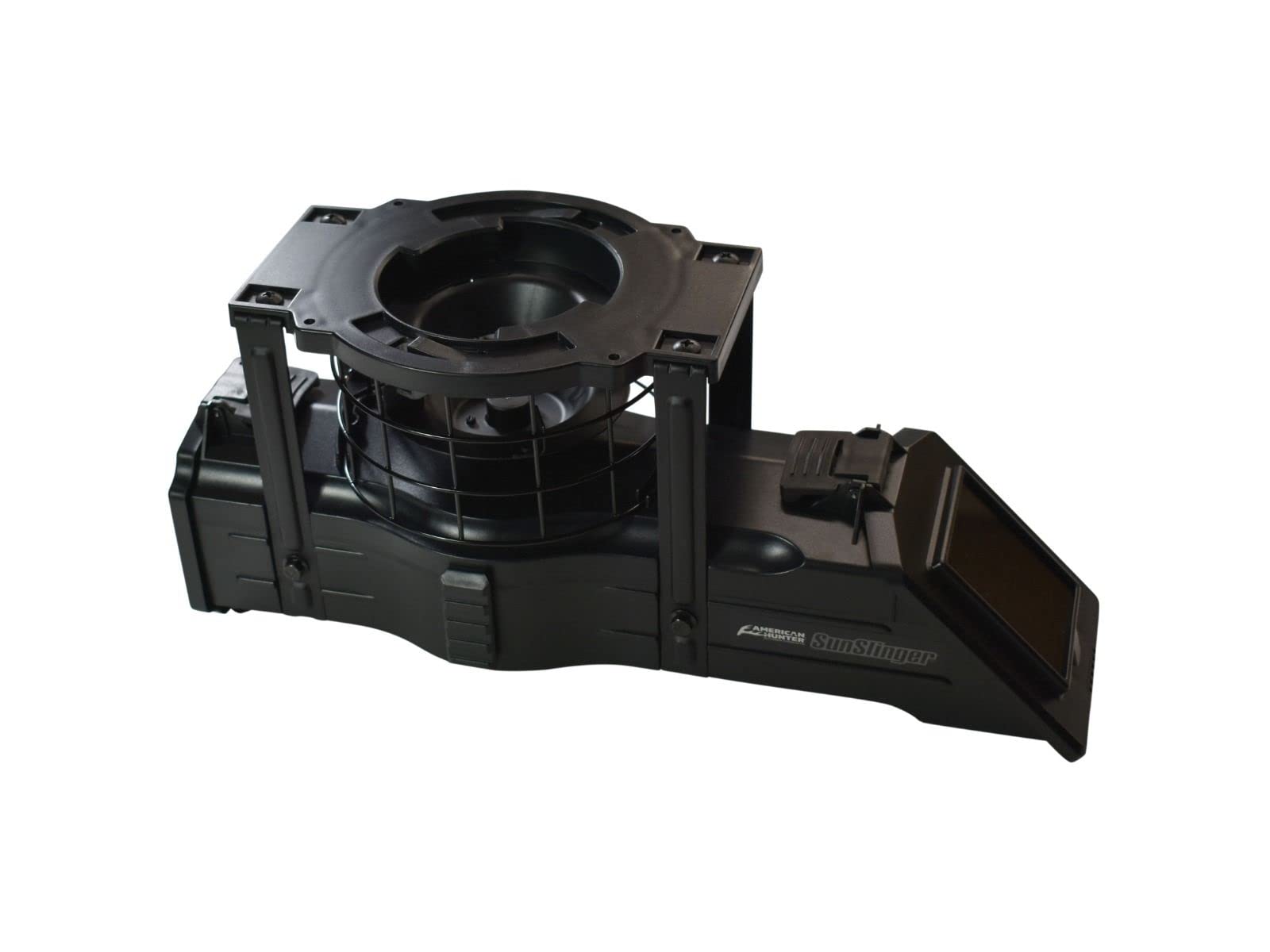 American Hunter Sunslinger varmint cage detail protecting spinner, prevents feed theft