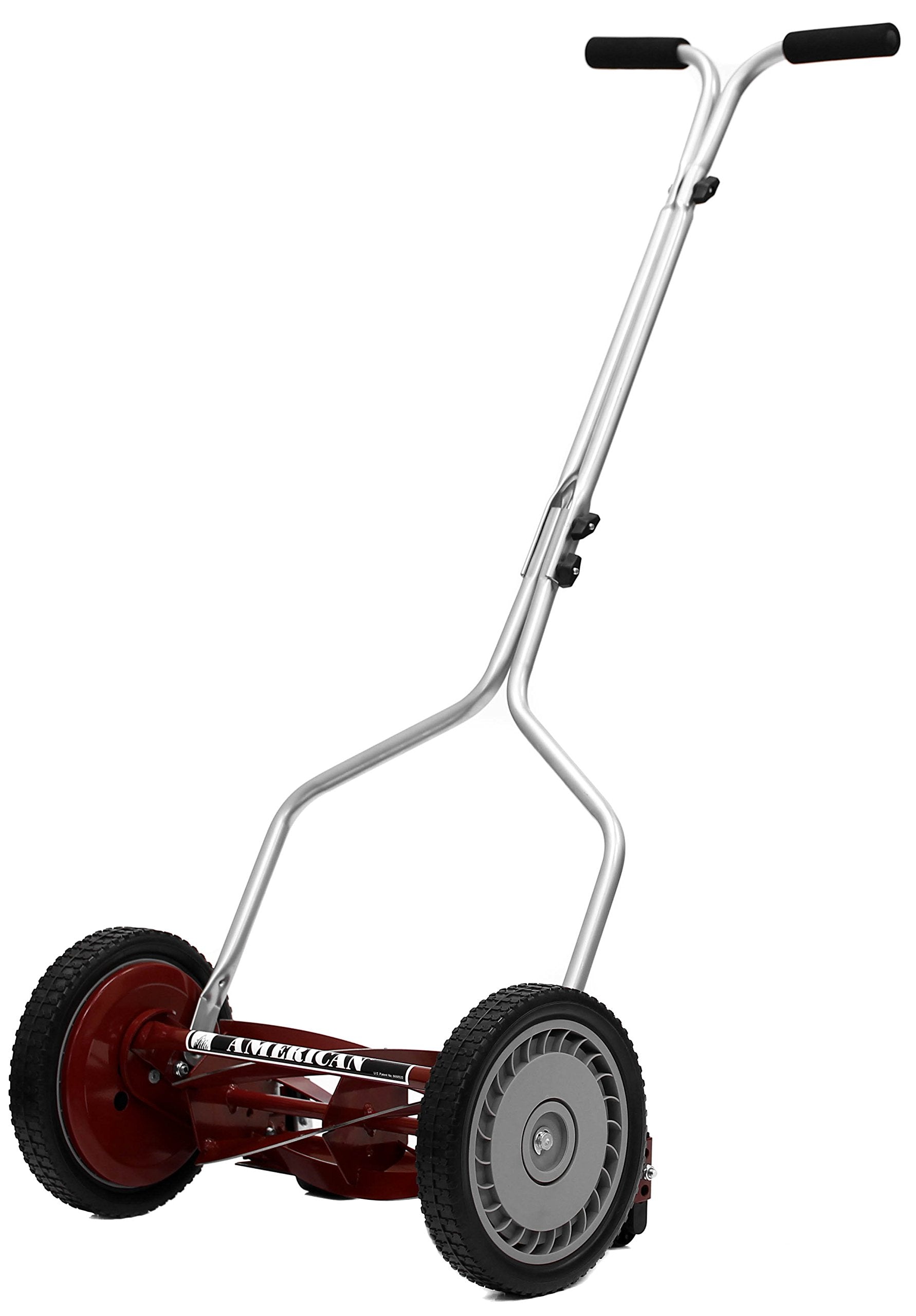 American Lawn Mower Company front view showing compact 14-inch mower and neat finish