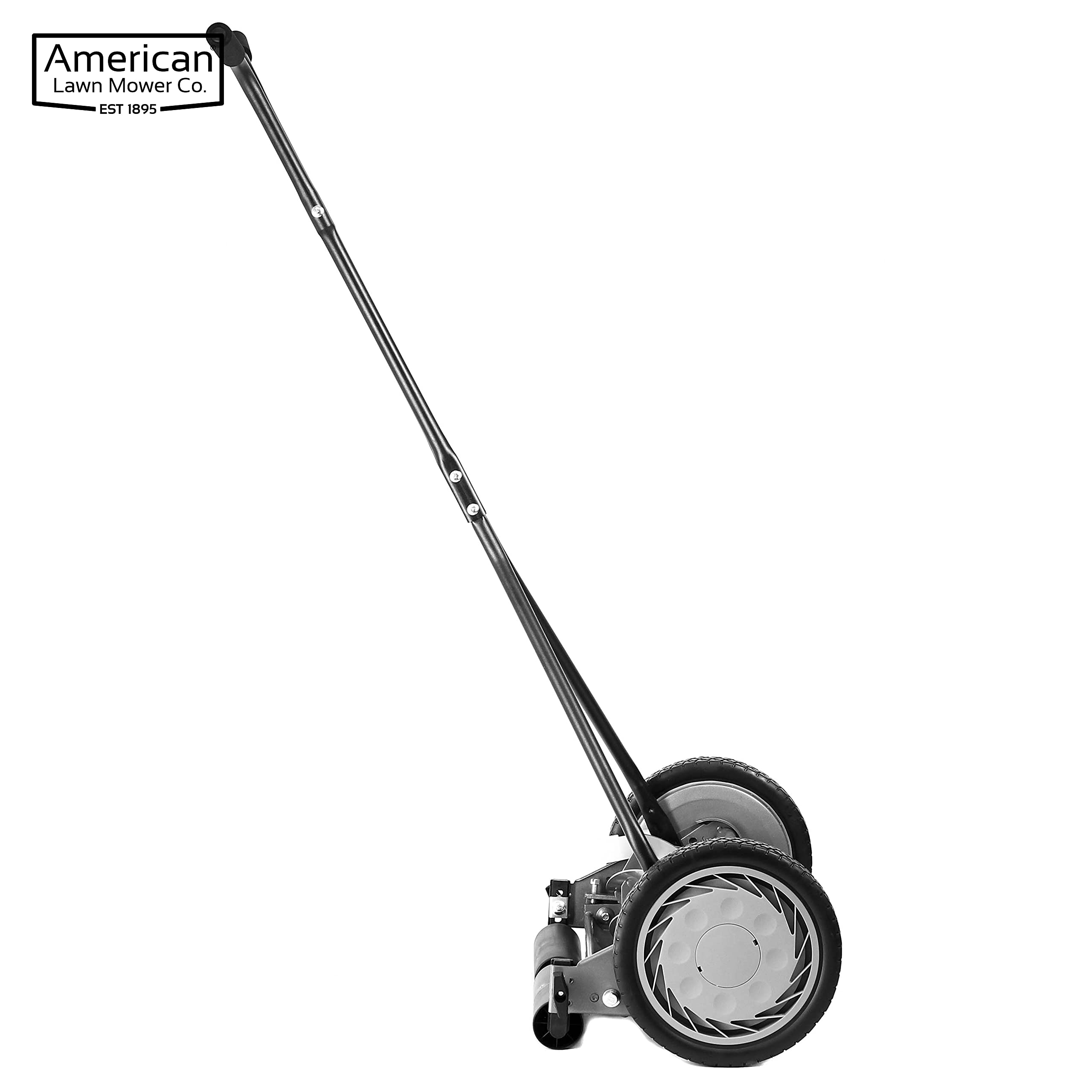 American Lawn Mower height adjustment lever showing range from 1/2 to 2-1/4 inches