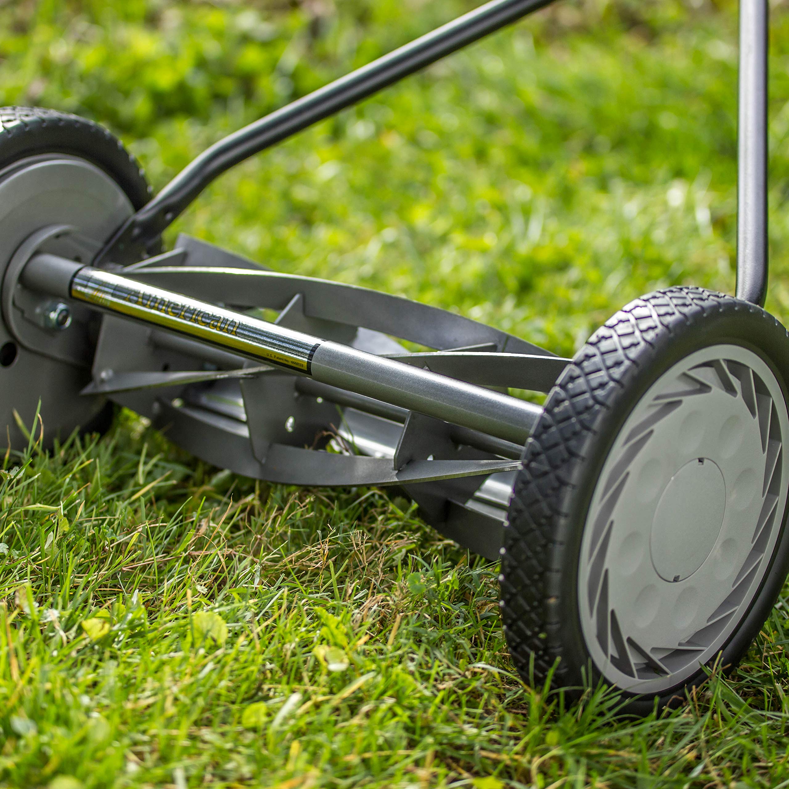 American Lawn Mower boxed with tools displaying easy assembly and low maintenance