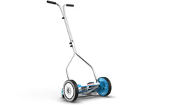 American Lawn Mower Company front view showing compact mower and neat cut benefit