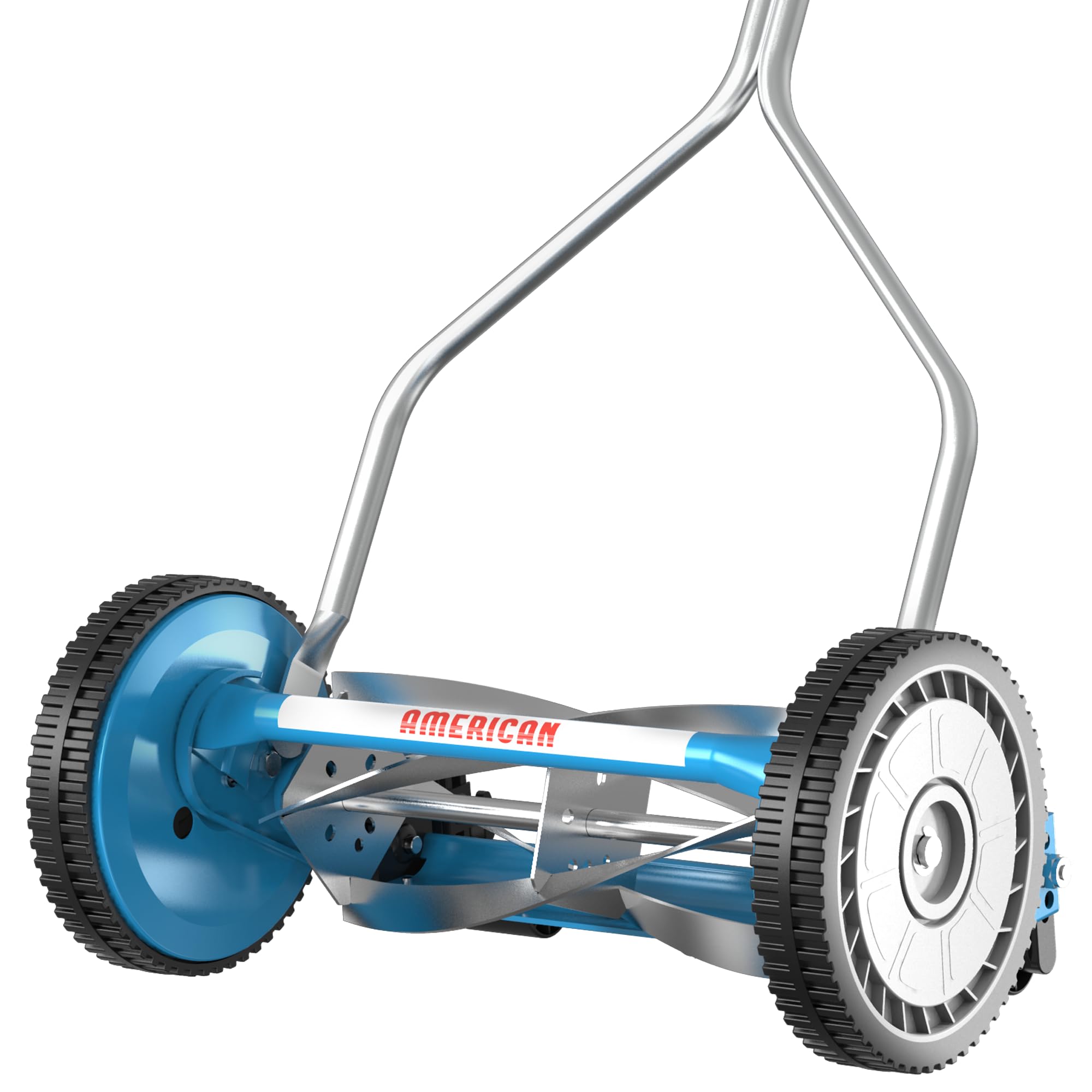 American Lawn Mower Company height adjustment lever displayed for simple cutting choices