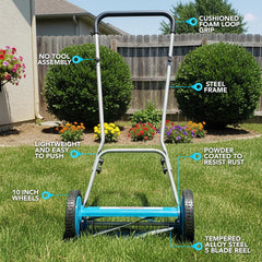 American Lawn Mower 2205-14 reel blade detail showing five heat-treated blades for cleaner cuts