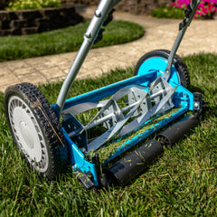 American Lawn Mower Company close-up of five-blade reel illustrating precise scissor-like cut