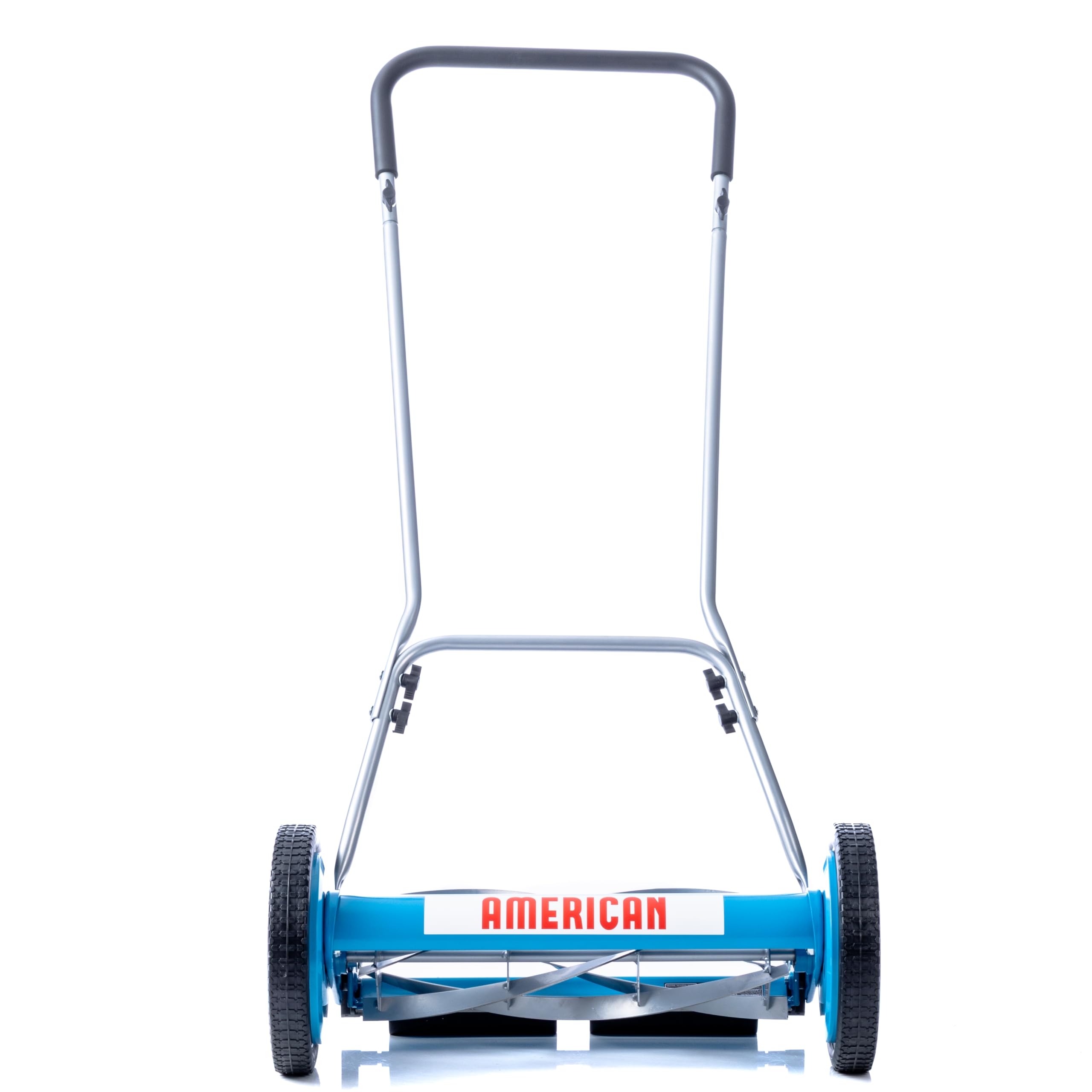 American Lawn Mower Company wheel and axle detail highlighting smooth rolling for easier pushing