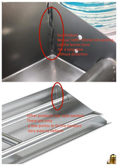 Americangaslogs top view of flame ports for even flame distribution and realism