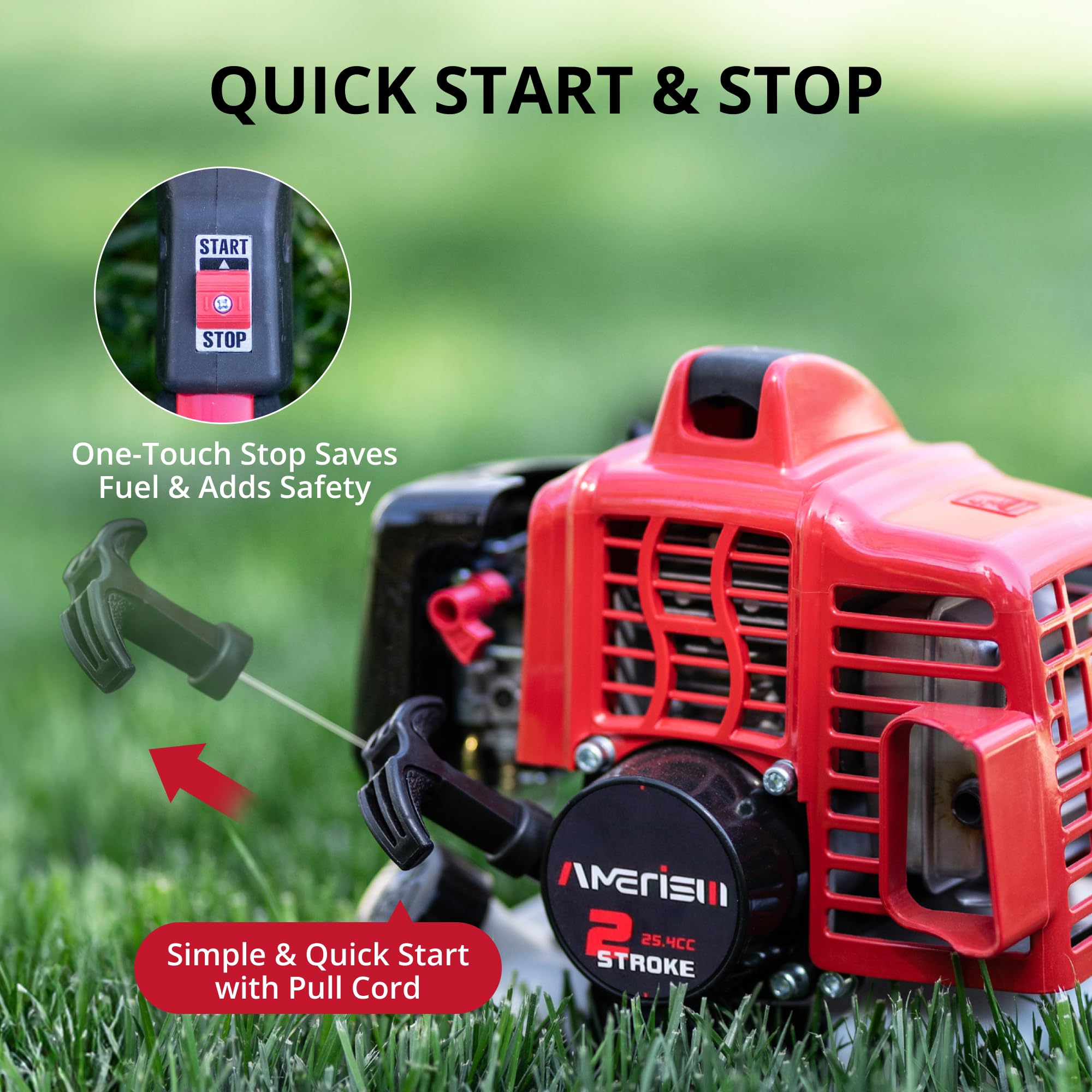 AMERISUN edger configuration image illustrating clean borders and neat lawn edges