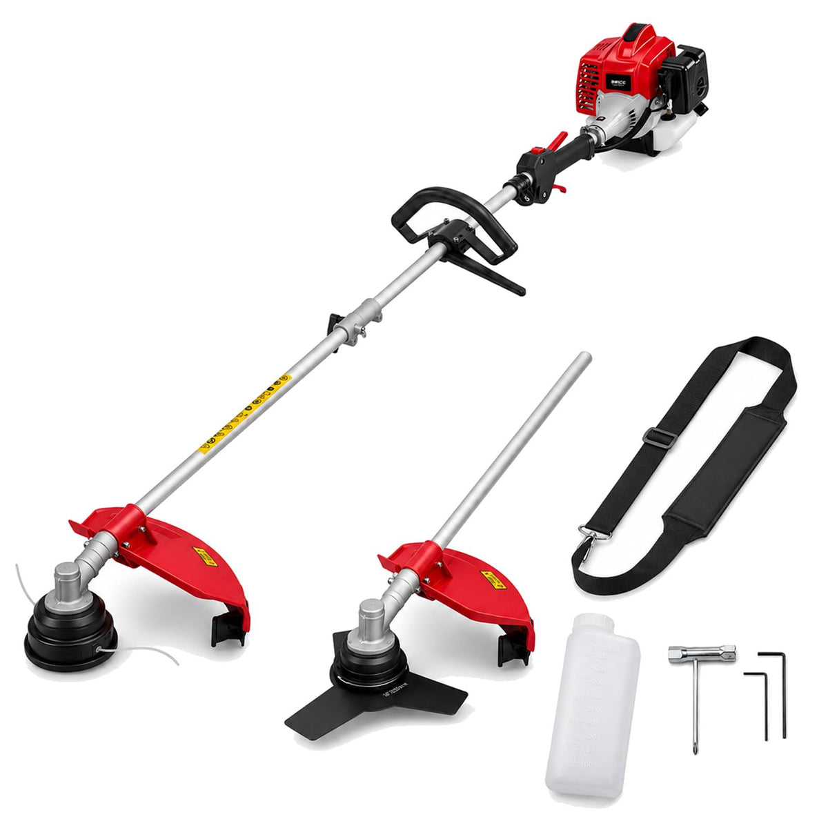 AMERISUN front view showing assembled trimmer and package, highlights tool versatility