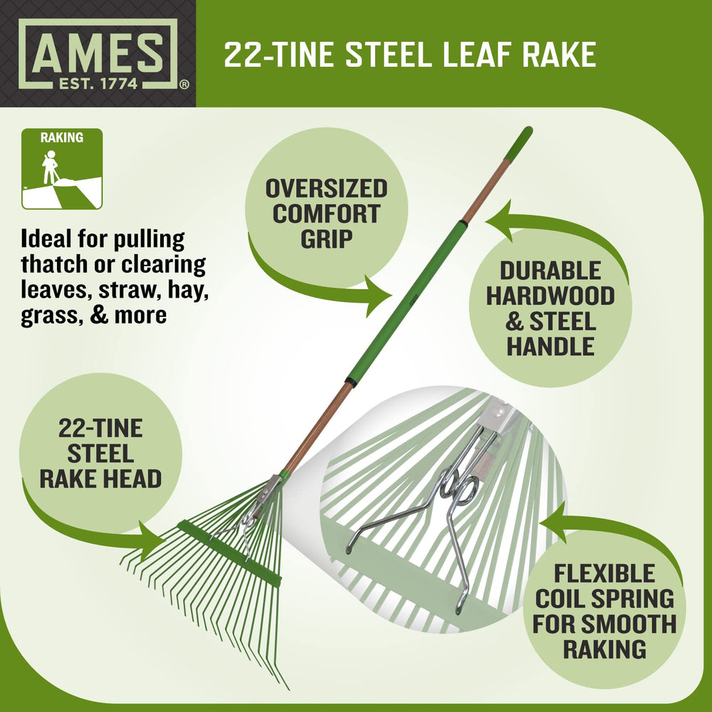 AMES close-up of hardwood and steel handle emphasizing durability benefit
