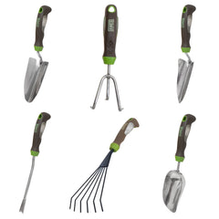 AMES 6-piece set front view showing all tools for organized gardening
