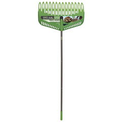 AMES flip scooping leaf rake front view shows wide head and ergonomic design for faster cleanup