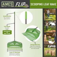 AMES 24-inch wide head close-up demonstrating broad sweep to move more leaves per pass